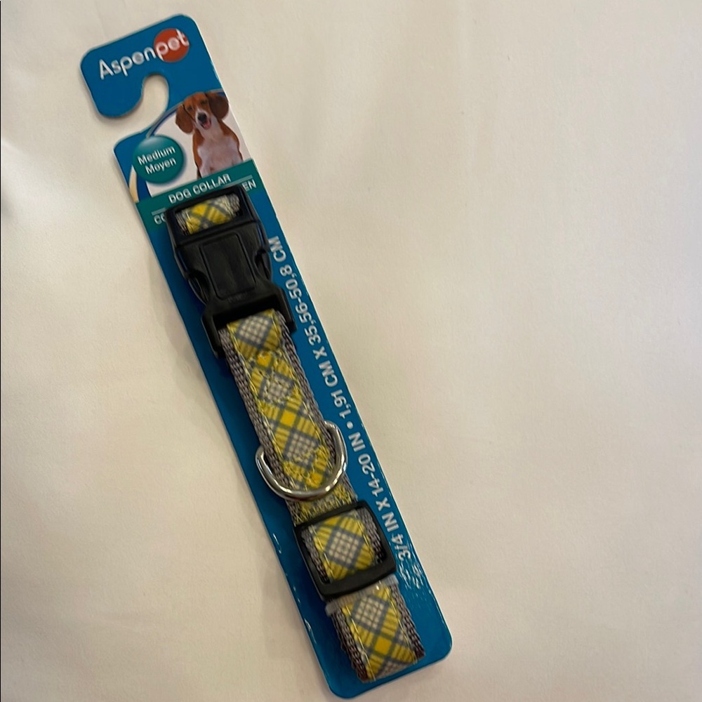 Yellow Plaid NWT Dog Collar